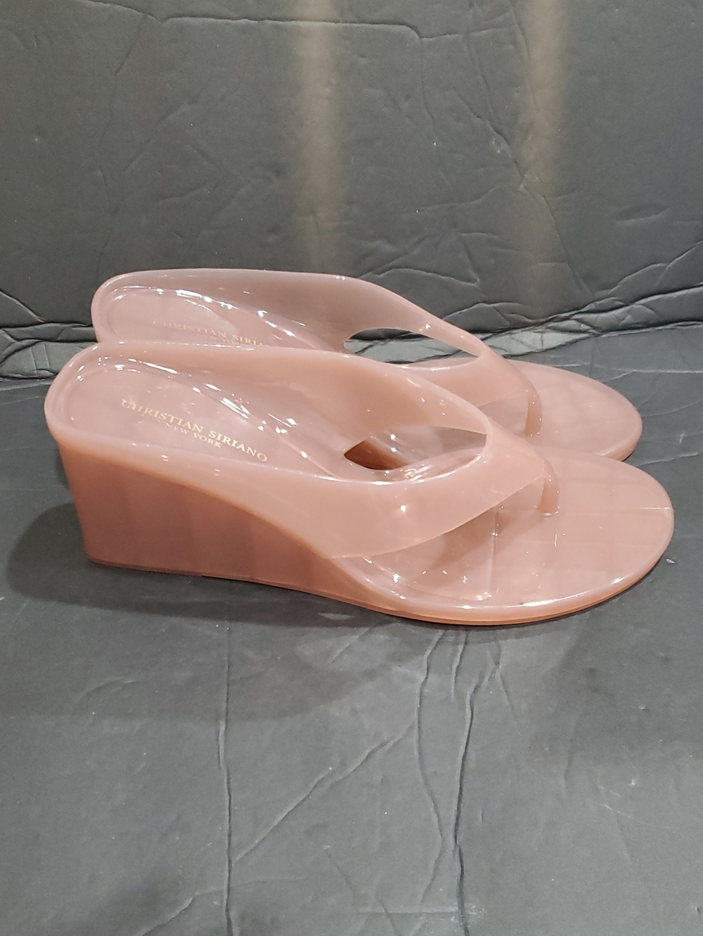 Christian Siriano Ariel pink mauve thong Wedge Jelly Sandals size 10 BRAND NEW - Picture 3 of 8